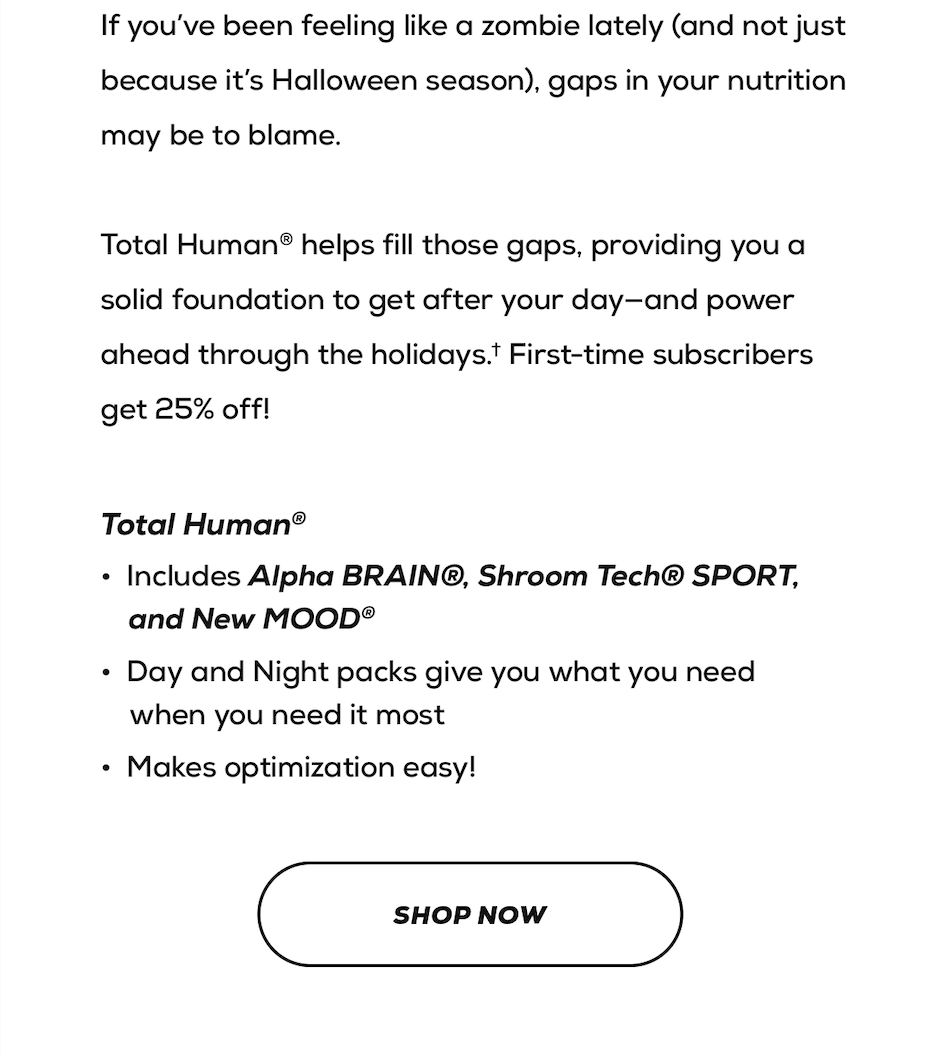 SHOP NOW TOTAL HUMAN