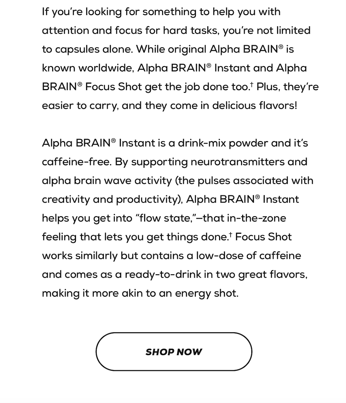 Shop Now Alpha Brain Instant