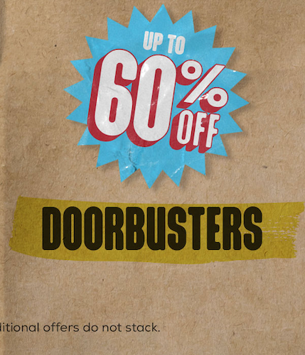 Up to 60% off doorbusters